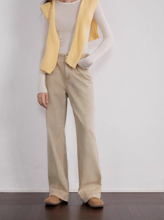 "Meteorite Fragments" Street Sense American Vintage Washed Straight Leg Jeans