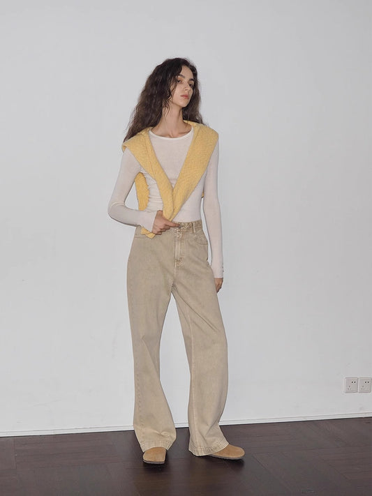 "Meteorite Fragments" Street Sense American Vintage Washed Straight Leg Jeans