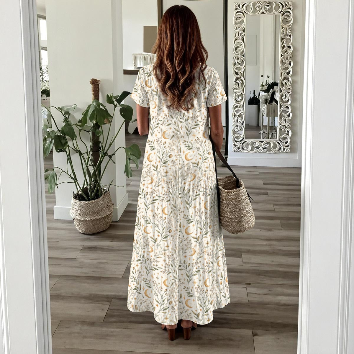 Celestial Botanical Maxi Dress