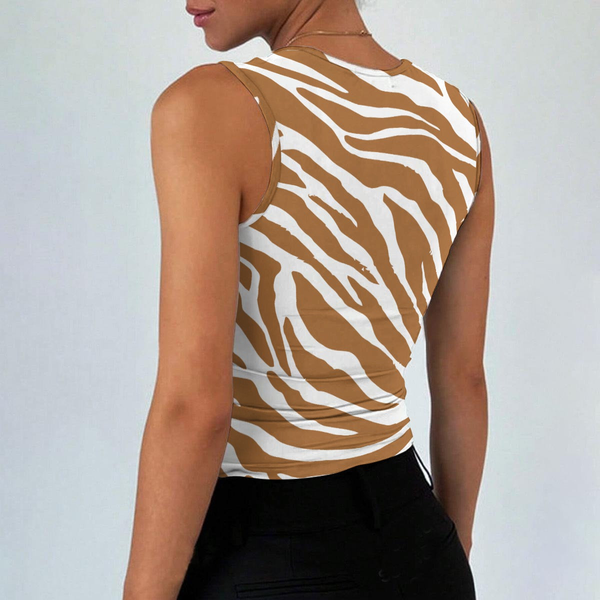 Zebra Square Neck Tank Top