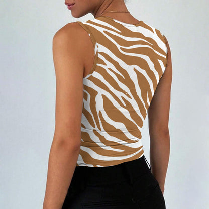 Zebra Square Neck Tank Top