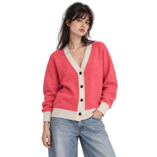 Electric pink knitted  cardigan