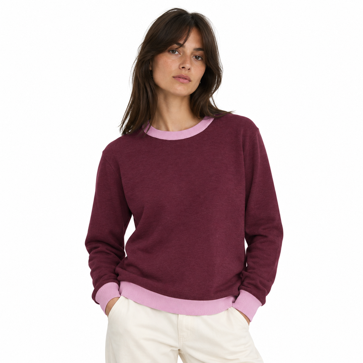 Knitted crew neck sweater
