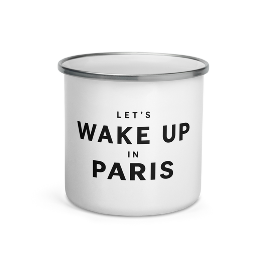 Let’s Wake Up Enamel Mug