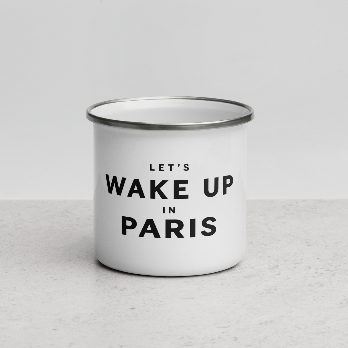 Let’s Wake Up Enamel Mug