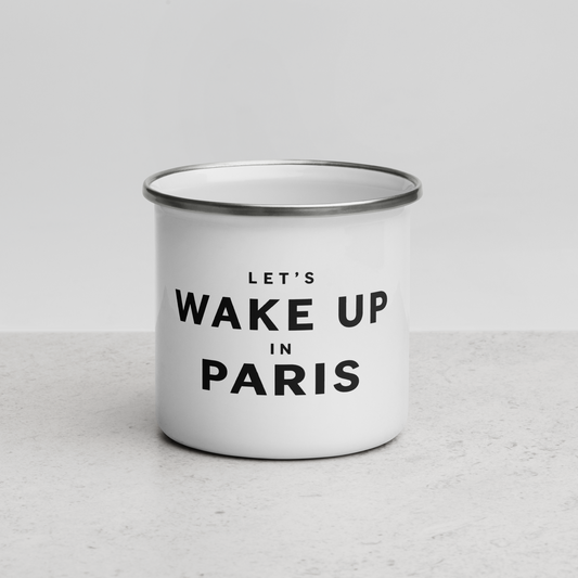 Let’s Wake Up Enamel Mug