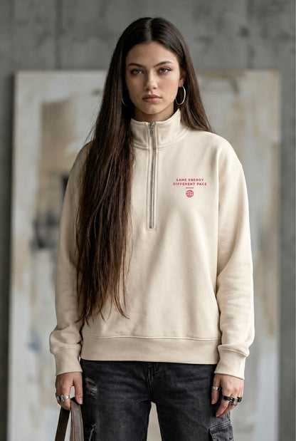 Same Energy Different Pace half-zip pullover